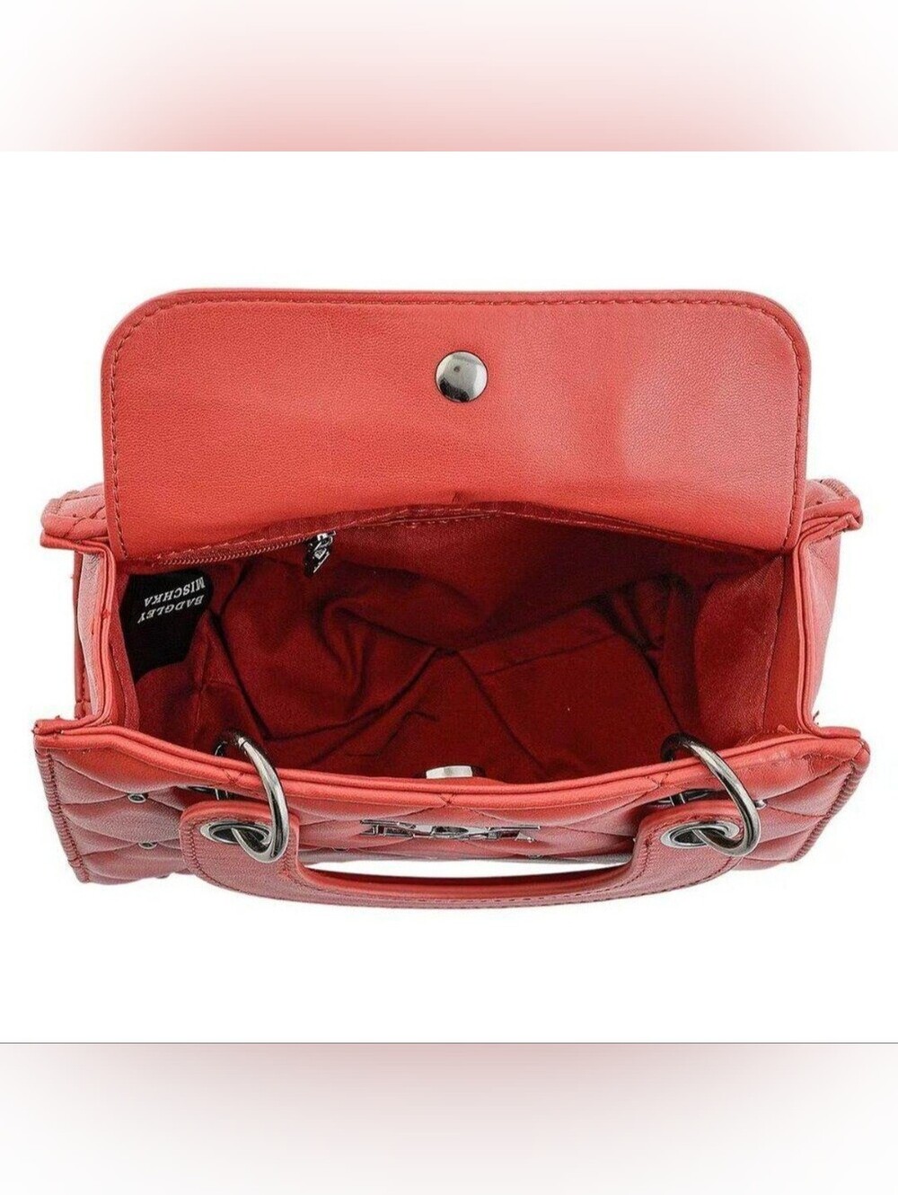 Badgley Mischka Red Quilted Crossbody - Picture 6 of 6